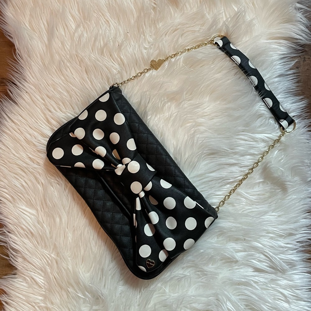 Betsey Johnson Black Bow Bag